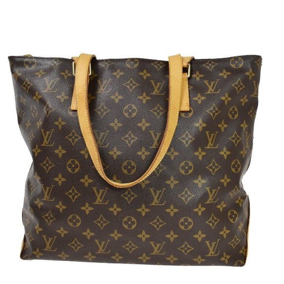 LOUIS VUITTON Cabas Mezzo Shoulder Bag Monogram Leather Brown - Picture 1 of 16